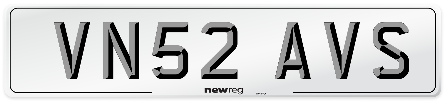 VN52 AVS Number Plate from New Reg